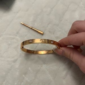 Rose Gold Love-Style Bracelet With Diamonds